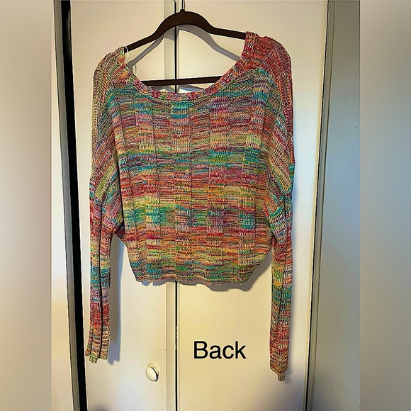 UO Micah Rainbow Ribbed V-Neck Sweater - Picture 7 of 7